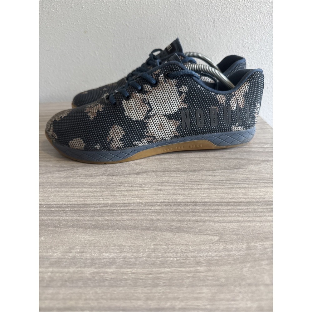 Nobull Navy Blue Beige Floral Unisex Trainer CrossFit Sneakers  Size W 13.5 M 12
